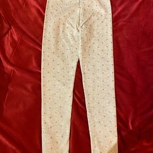 Arizona Oatmeal Dot Girls Leggings . New size 14 long.